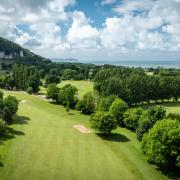 The course at Abergele Golf Club with the I'm A Celebrity castle in the background.