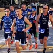 Llyr Ap Geraint Roberts pictured in the lead for Great Britain in Italy