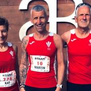 The NWRRC trio who ran for Wales at Chester (l-r) Kay Hatton, Martin Green and Richard Eccles