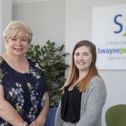 Swayne Johnson Managing Director Sarah Noton with new recruit Emily Brayford.