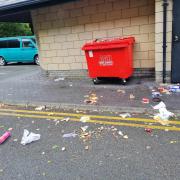 Seagulls have been blamed for weekend litter at a Morfa Bach car park in Conwy..