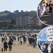 About 2,000 people attended the second protest against banning dogs from the beaches