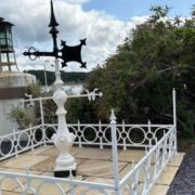 New location of the weathervane and casting at the former Deganwy Castle Hotel