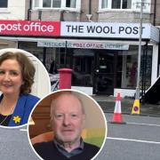 The Post Office was recreated in Llandudno for the ITV drama and inset - Janet Finch-Saunders and Alan Bates
