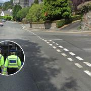 Valley Road, Llanfairfechan. Inset: North Wales Police.