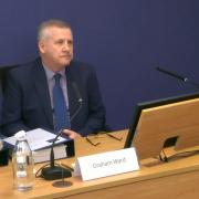 Screen grab taken from the Post Office Horizon IT Inquiry of Graham Ward, former Post Office Security Team Casework Manager and Financial Investigator, giving evidence to phase four of the inquiry at Aldwych House, central London. Issue date: Thursday