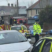 Emergency services at the scene of the incident.