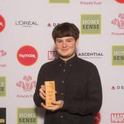 Rhys with his Prince's Trust award