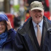 Former subpostmaster and lead campaigner Alan Bates, accompanied by his partner Suzanne Sercombe, arrives at Aldwych House, central London, to give evidence to Post Office Horizon IT inquiry