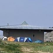 Tents pitched at Llandudno's West Shore