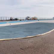 A cover on Craig-y-Don paddling pool. Picture taken on Friday, May 10