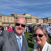 Cllr Smith and his wife, Tracey, at the garden party