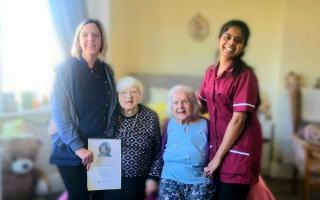 Residents and staff at Redcroft Care Home, Colwyn Bay