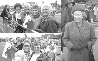 Crowds gather for the Queen's visit to officially open the Conwy Tunnels in 1991.