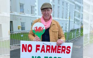 Gareth Wyn Jones, a hill farmer from Conwy, outside the Venue Cymru in Llandudno, North Wales