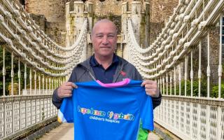 Gareth Hughes, 61, of Old Colwyn will be setting off from Cardiff Castle on Monday 20th May and over six days will walk the length of the country to arrive home at Conwy Castle.